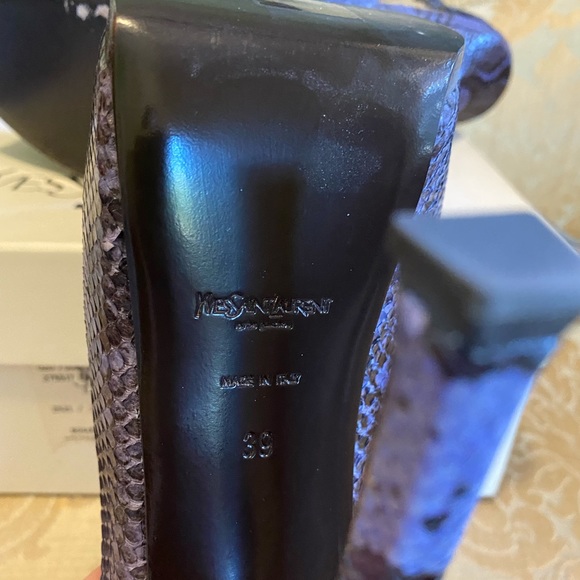 YSL Saint Laurent Tribtoo snakeskin Slingback Boa Exotico FCTUTU Pumps Purple 39 - Picture 15 of 16